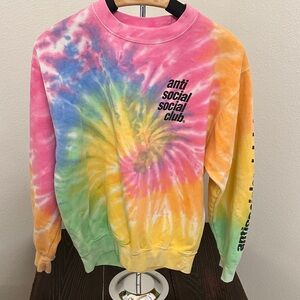 Anti Social Social Club Multicolor Tie-Dye Crewneck Sweatershirt
